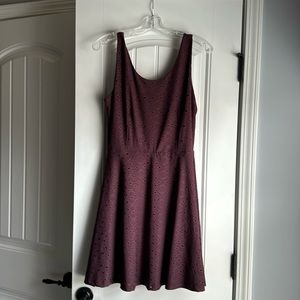 Loft Outlet Eyelet Purple Flare Dress